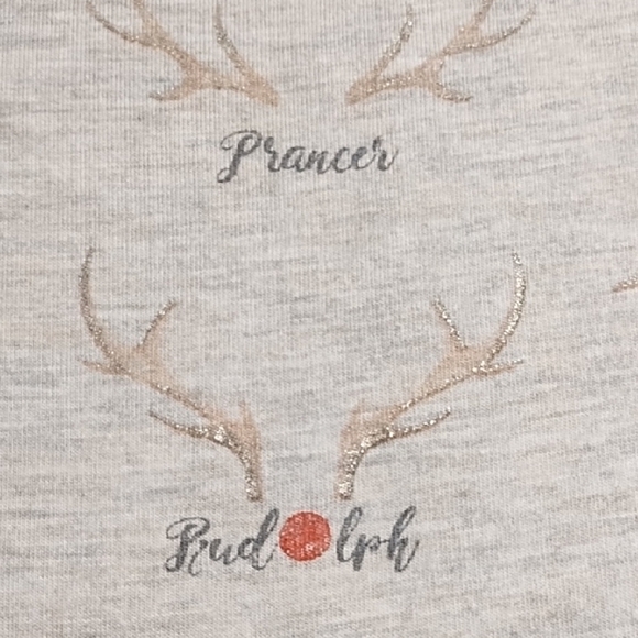 Oatmeal Christmas Soft Tee Shirt Top Reindeer Games Names Graphic - Picture 4 of 12